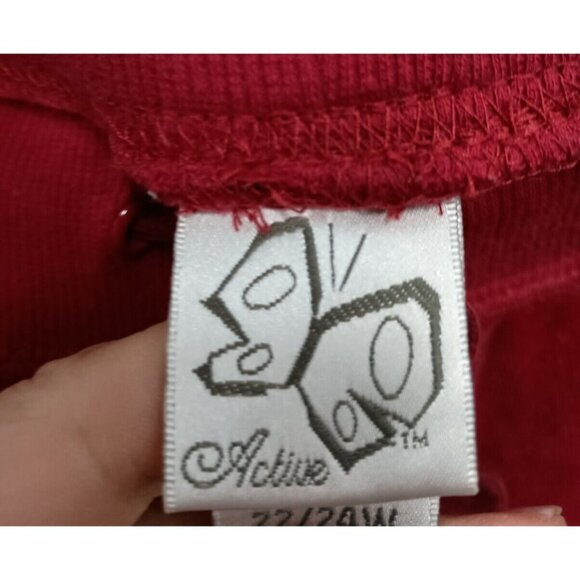 Vintage 90s Just My Size Womens Velvet Pants 22/24 Red Embellished Active - Picture 7 of 9